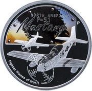 1 Dollar - Elizabeth II North American P-51 Mustang, Tuvalu, 2008 reverse image
