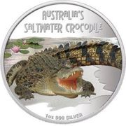 1 Dollar - Elizabeth II Saltwater Crocodile, Tuvalu, 2009 reverse image