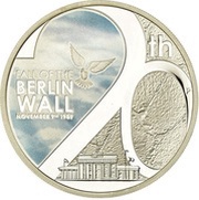 1 Dollar - Elizabeth II Berlin Wall, Tuvalu, 2009 reverse image