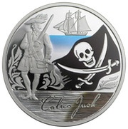 1 Dollar - Elizabeth II Calico Jack, Tuvalu, 2009 reverse image