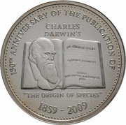 1 Dollar - Elizabeth II Origin of Spicies, Tuvalu, 2009 reverse image