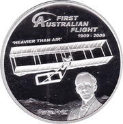 1 Dollar - Elizabeth II First Australian Flight, Tuvalu, 2009 reverse image