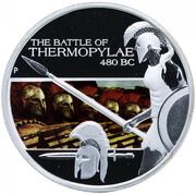 1 Dollar - Elizabeth II Battle of Thermopylas, Tuvalu, 2009 reverse image
