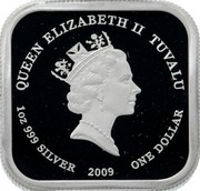 1 Dollar - Elizabeth II Portrait of the artist wearing a hat and gold chain obverse image