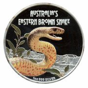 1 Dollar - Elizabeth II Eastern Brown Snake, Tuvalu, 2010 reverse image