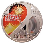 1 Dollar - Elizabeth II 20 Year of Reunification of Germany, Tuvalu, 2010 reverse image