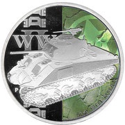 1 Dollar - Elizabeth II M-4 Sherman, Tuvalu, 2010 reverse image