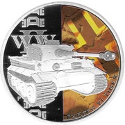 1 Dollar - Elizabeth II PzKpfw VI Tiger 1, Tuvalu, 2010 reverse image