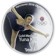 1 Dollar - Elizabeth II Yuna Kim, Tuvalu, 2010 reverse image