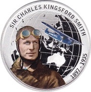1 Dollar - Elizabeth II Sir Charles Kingsford Smith, Tuvalu, 2010 reverse image