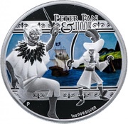 1 Dollar - Elizabeth II Peter Pan and Hook, Tuvalu, 2011 reverse image