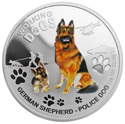 1 Dollar - Elizabeth II German Shepherd, Tuvalu, 2011 reverse image