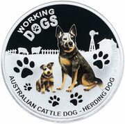 1 Dollar - Elizabeth II Australian Cattle Dog, Tuvalu, 2011 reverse image