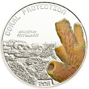 1 Dollar - Elizabeth II Yellow Sponge, Tuvalu, 2011 reverse image