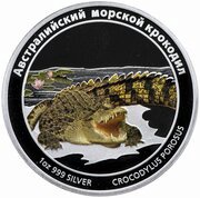 1 Dollar - Elizabeth II Australian Saltwater Crocodile, Tuvalu, 2011 reverse image