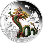 1 Dollar - Elizabeth II Chinese Dragon, Tuvalu, 2012 reverse image