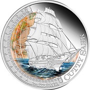 1 Dollar - Elizabeth II Cutty Sark; Silver Bullion, Tuvalu, 2012 reverse image