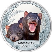 1 Dollar - Elizabeth II Tasmanian Devil, Tuvalu, 2013 reverse image