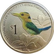 1 Dollar - Elizabeth II Yellow-billed Kingfisher reverse image