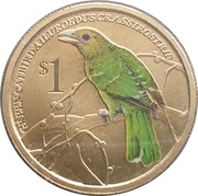 1 Dollar - Elizabeth II Green Catbird reverse image