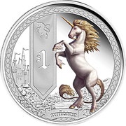 1 Dollar - Elizabeth II Unicorn, Tuvalu, 2013 reverse image
