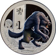 1 Dollar - Elizabeth II Werewolf; Silver Bullion, Tuvalu, 2013 reverse image