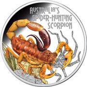 1 Dollar - Elizabeth II Spider-Hunting Scorpion, Tuvalu, 2014 reverse image