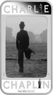 1 Dollar - Elizabeth II Charlie Chaplin, Tuvalu, 2014 reverse image