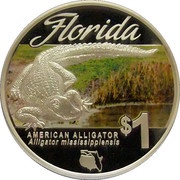 1 Dollar - Elizabeth II Alligator, Tuvalu, 2014 reverse image