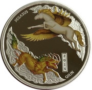 1 Dollar - Elizabeth II Pegasus and Qilin, Tuvalu, 2014 reverse image