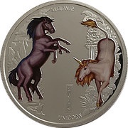 1 Dollar - Elizabeth II Sleipnir and Unicorn, Tuvalu, 2014 reverse image