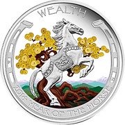 1 Dollar - Elizabeth II Year of the Horse - Wealth, Tuvalu, 2014 reverse image