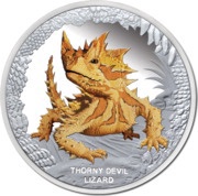 1 Dollar - Elizabeth II Thorny Devil Lizard, Tuvalu, 2014 reverse image