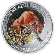 1 Dollar - Elizabeth II Year of the Horse - Wealth, Tuvalu, 2014 reverse image