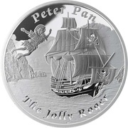 1 Dollar - Elizabeth II The Jolly Roger, Tuvalu, 2014 reverse image