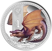 1 Dollar - Elizabeth II Dragon, Tuvalu, 2014 reverse image