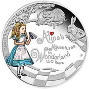 1 Dollar - Elizabeth II Alice in Wonderland, Tuvalu, 2015 reverse image