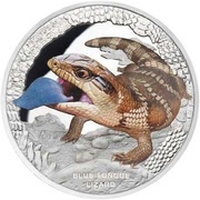 1 Dollar - Elizabeth II Blue Tongue Lizard, Tuvalu, 2015 reverse image