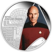 1 Dollar - Elizabeth II Captain Jean-Luc Picard, Tuvalu, 2015 reverse image