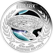 1 Dollar - Elizabeth II U.S.S. Enterprise NCC-1701-D, Tuvalu, 2015 reverse image