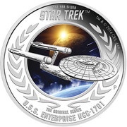 1 Dollar - Elizabeth II U.S.S. Enterprise NCC-1701, Tuvalu, 2015 reverse image