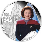 1 Dollar - Elizabeth II Captain Kathryn Janeway, Tuvalu, 2015 reverse image