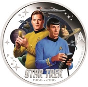 1 Dollar - Elizabeth II Captain James T. Kirk and Spock, Tuvalu, 2016 reverse image