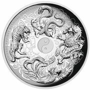 1 Dollar - Elizabeth II Ancient Chinese Mythical Creatures, Tuvalu, 2016 reverse image