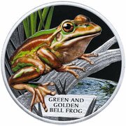 1 Dollar - Elizabeth II Gren and Golden Bell Frog, Tuvalu, 2017 reverse image