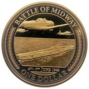 1 Dollar - Elizabeth II Battle of Midway reverse image