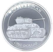1 Dollar - Elizabeth II M-4 Sherman, Tuvalu, 2017 reverse image