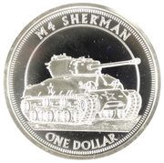 1 Dollar - Elizabeth II M-4 Sherman, Tuvalu, 2017 reverse image