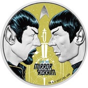 1 Dollar - Elizabeth II Spock: Mirror, Tuvalu, 2017 reverse image