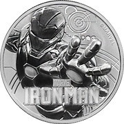 1 Dollar - Elizabeth II Iron Man, Tuvalu, 2018 reverse image